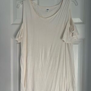 Old Navy Cream Cold Shoulder Blouse
